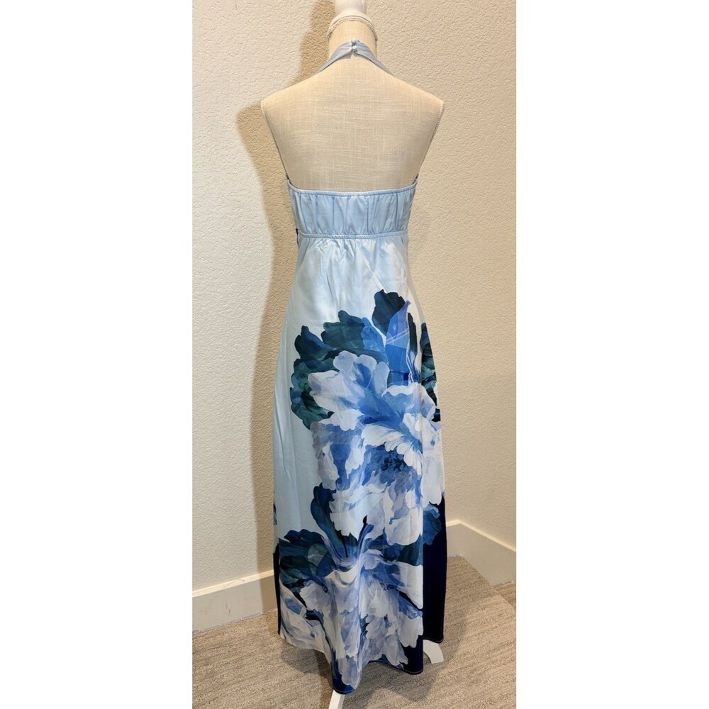 Thirty Thirty Women Exploded Floral Printed Halter V-Neck Maxi Dress. Size M - Picture 5 of 9